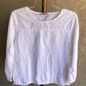 Francesca Bettini 100% Linen White Top Size L